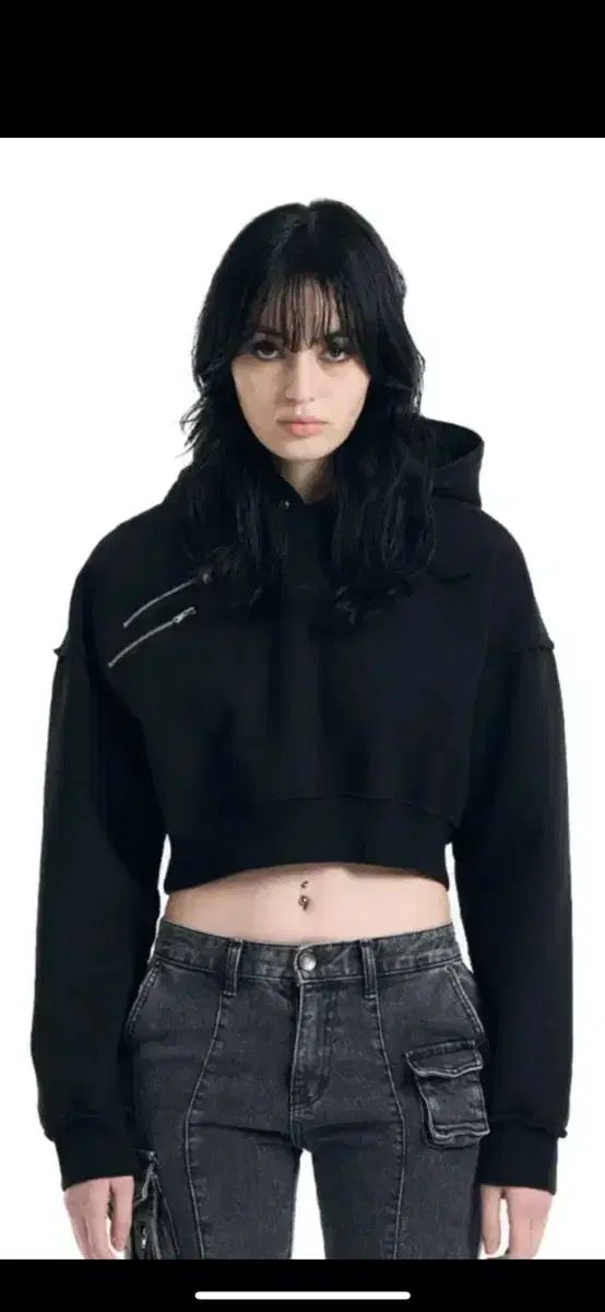 BOHEMSEO ボヘミアンソウル トゥ ジッパー クロップド フーディー