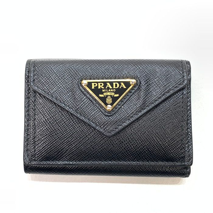 品 PRADA プラダ saffiano triang 1 MH 021 三つ折り財布 ブランド ウォレット fuz 183 260103 gm 26 tom