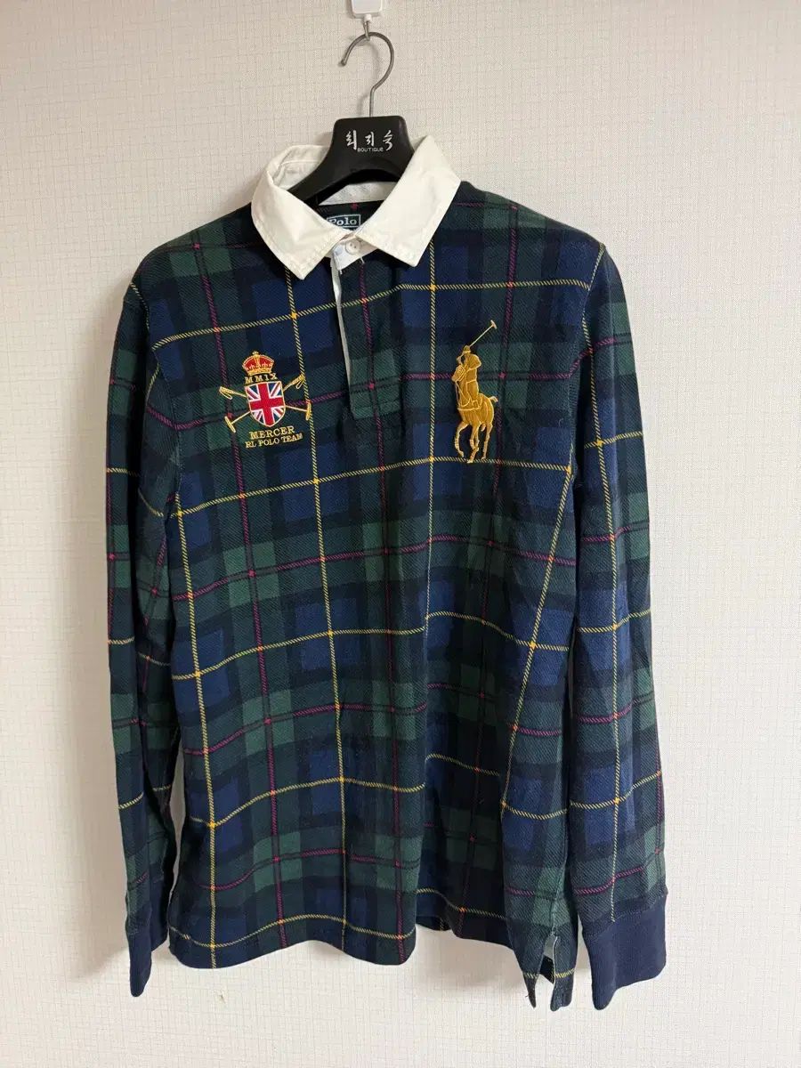 ポロラルフローレン チェック ラグビーシャツ カラーTシャツ