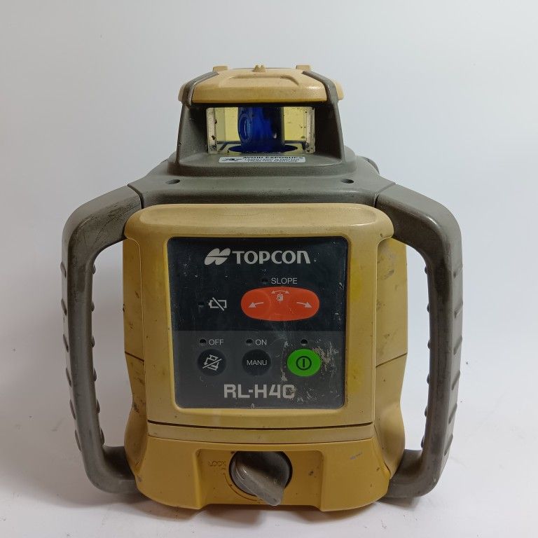 TOPCON レーザーレベラー RL-H 4 C カーキ 品 D ケース付 コードレス式 VU 2229 キズ ヨゴレ有 回転せず|レシーバー液漏れ跡あり