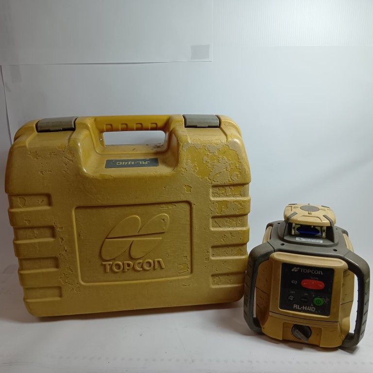 TOPCON レーザーレベラー RL-H 4 C カーキ 品 D ケース付 コードレス式 VU 2229 キズ ヨゴレ有 回転せず|レシーバー液漏れ跡あり