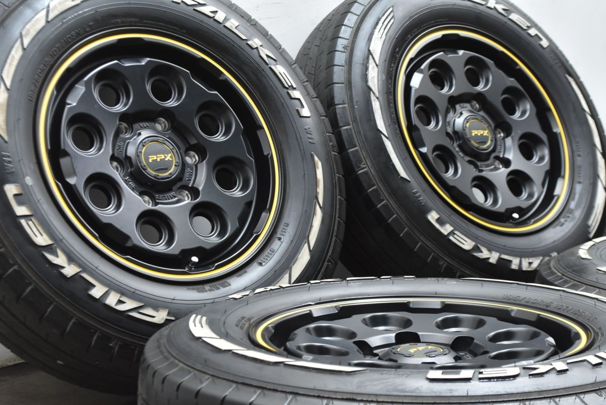 カスタム用に PPX 15 in 6 J 33 PCD 139 7 ファルケン W 11 195 80 R LT ハイエース レジアスエース 交換用 ホワイトレター