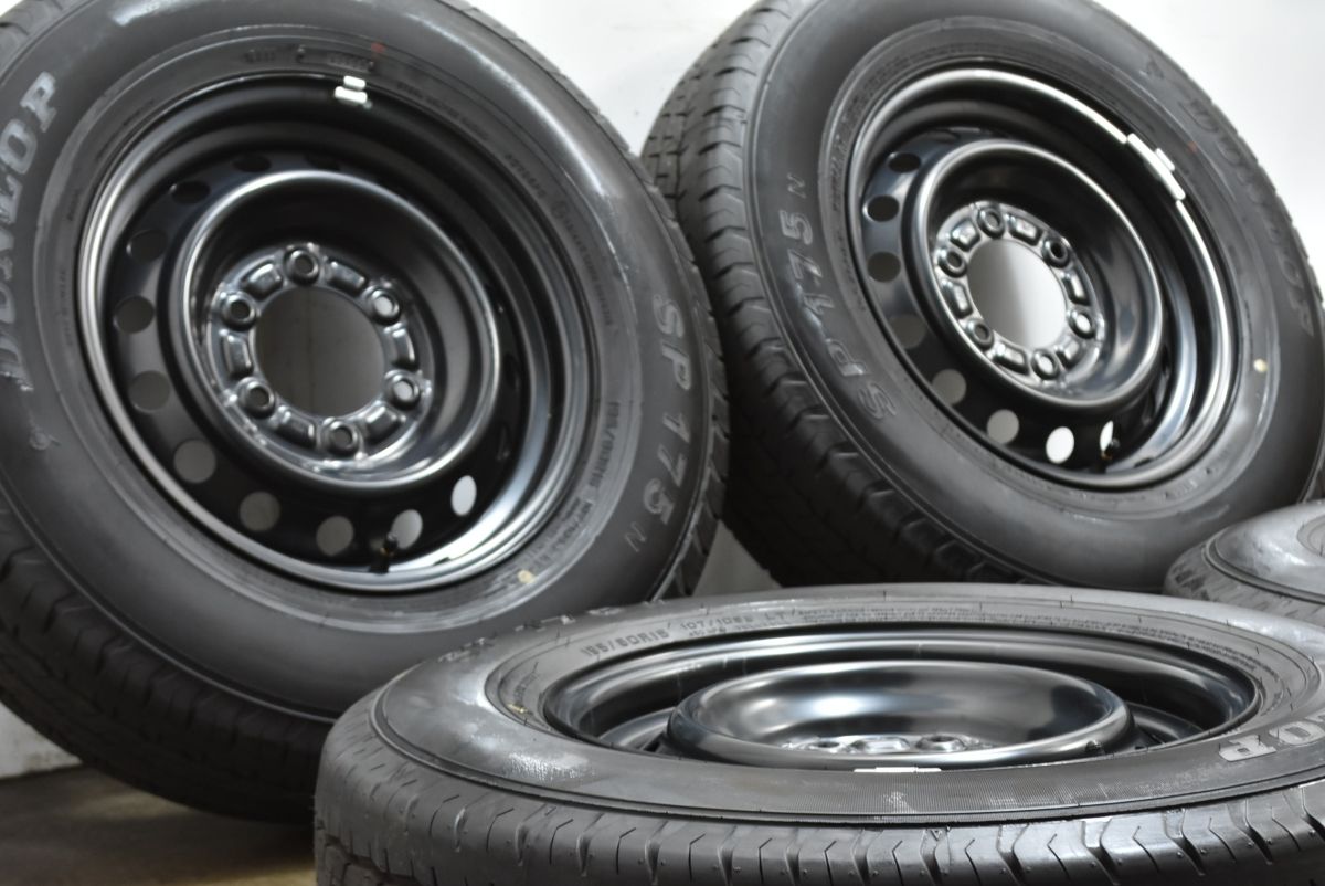 製 新車外し バリ溝 トヨタ 200 ハイエース 15 in 6 J 35 PCD 139 7 ダンロップ SP 175 N 195 80 R LT ワイド ナロー 標準