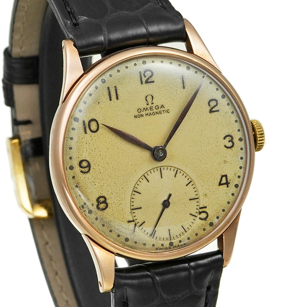  OMEGA ラウンド スモセコ 1940年頃 Ref 不明 アンティーク品 メンズ 腕時計 手巻き時計 腕時計(アナログ)