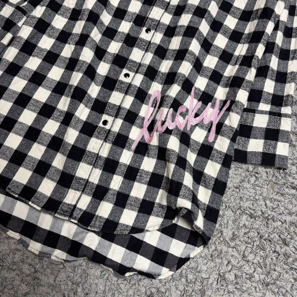  LUCKY CHOUETTE レタリング 刺繍 シャツ ONE PIECE 長袖 七分袖 その他