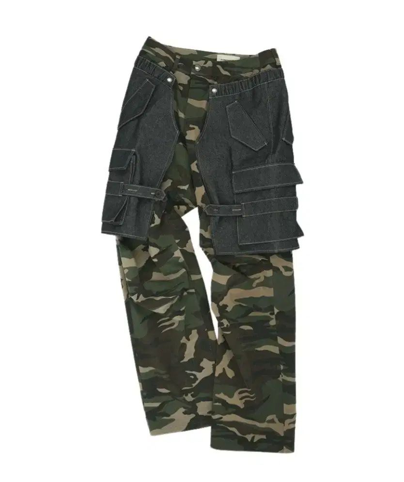 52 アンダースンベル ラプター レイヤード パンツ インディゴ グリーン