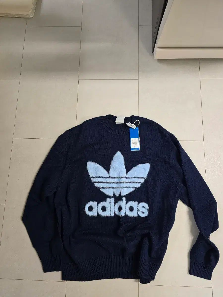 L アディダス ム KNITTED トレフォイル クルー スウェットシャツ jc 6349