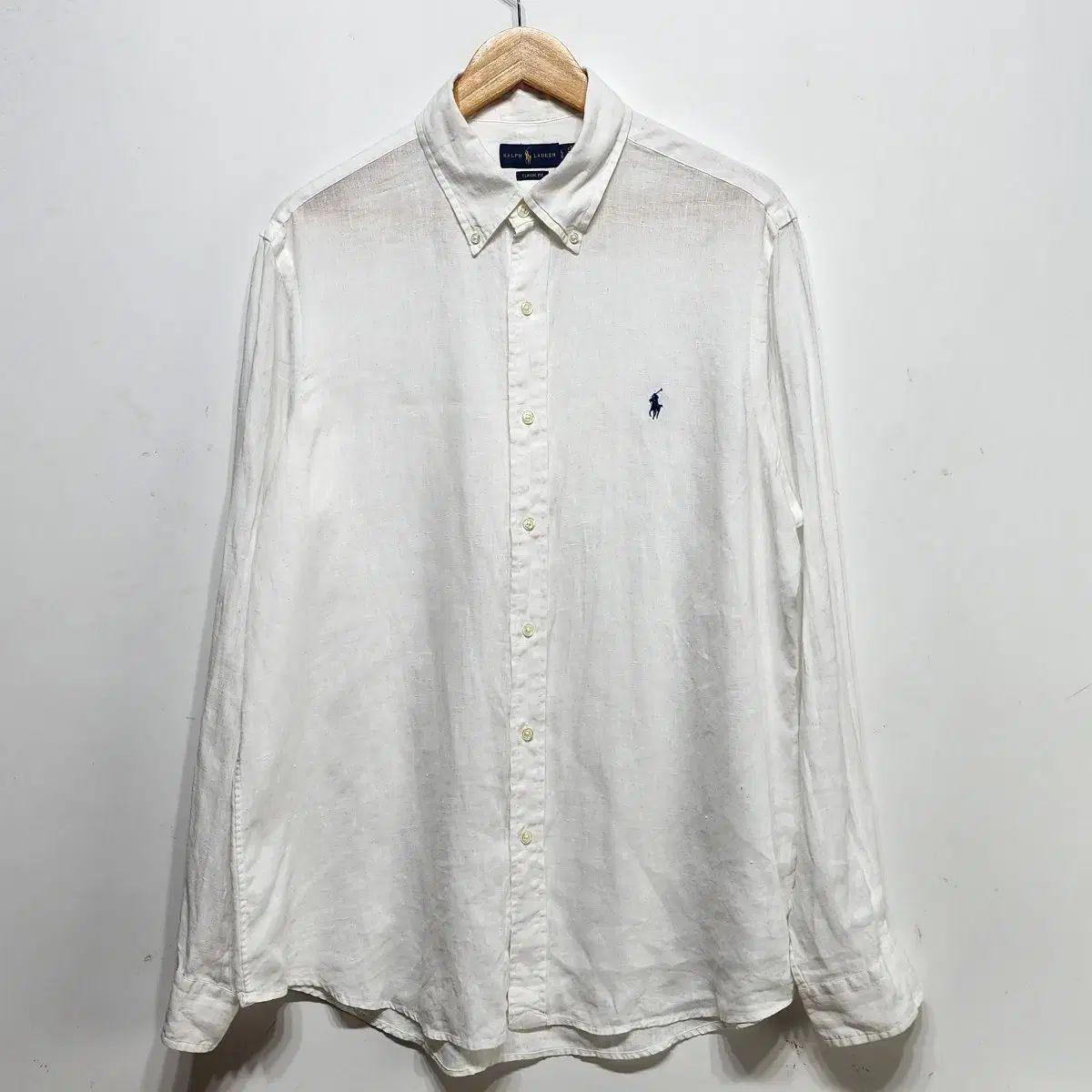 ポロラルフローレン POLO RALPH LAUREN リネン 長袖シャツ 白