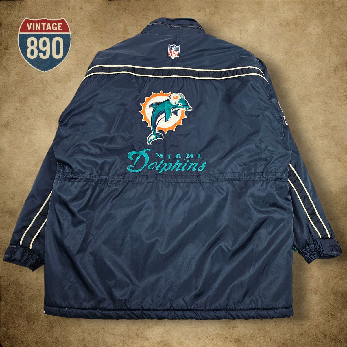 マイアミ・ドルフィンズ スターター プルオーバー ナイロンジャケット L ピステ STARTER（スターター） マイアミ・ドルフィンズ プルオーバー ナイロン