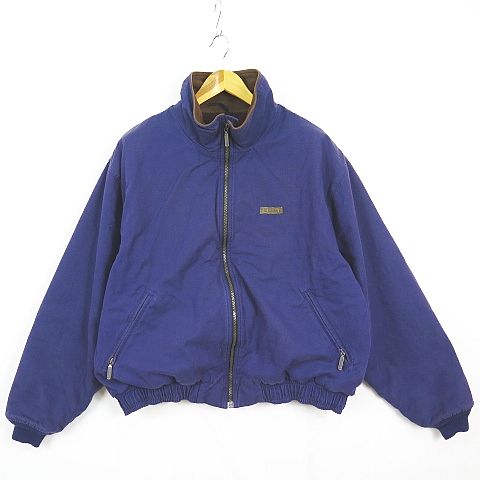 エルエルビーン L BEAN Wool Lined Leather Collar Cotton Canvas Jacket ブルゾン XL XXL程度 ブルーパープル ヴィンテージ 2 sa 7156