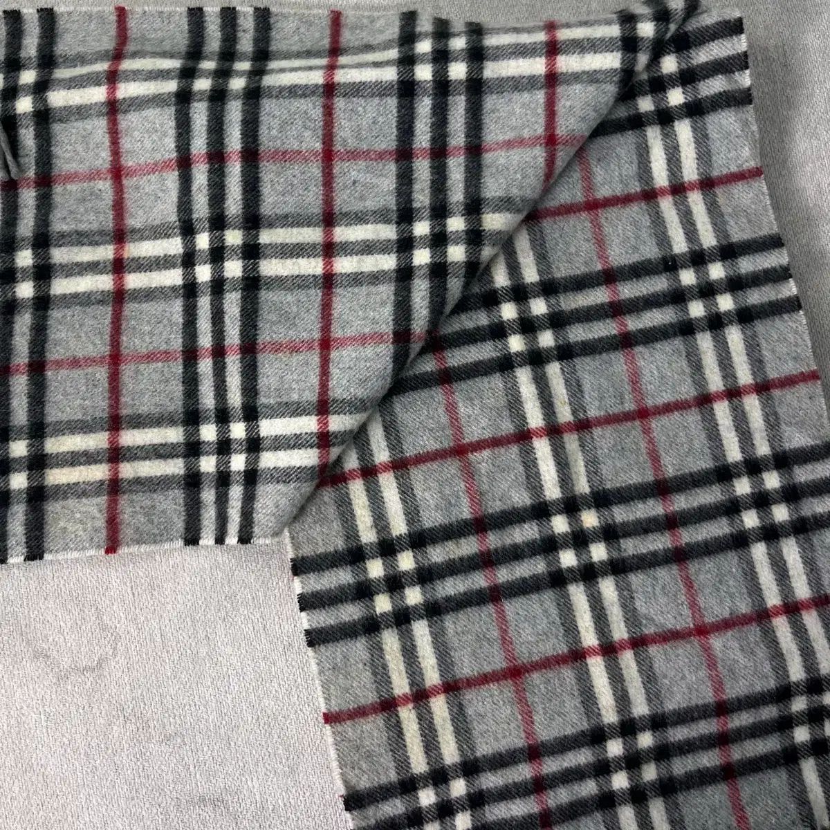 バーバリー カシミア チェック グレー マフラー BURBERRY（バーバリー） マフラー レディース メンズ チェック