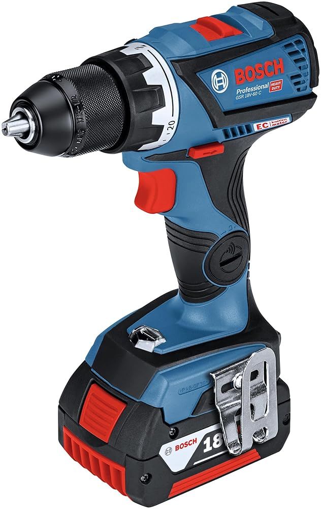 Bosch Professional ボッシュ 18 V コードレスドライバードリル 5.0 Ahバッテリー 充電器 キャリングケース付 GSR V-60 C