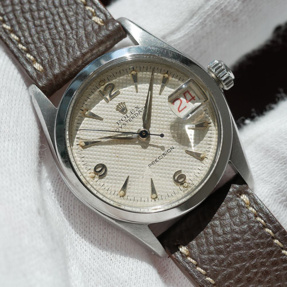 ROLEX オイスターデイト ボーイズ ハニカムダイヤル 1953年前後 Ref 6266 アンティーク品 ユニセックス 腕時計
