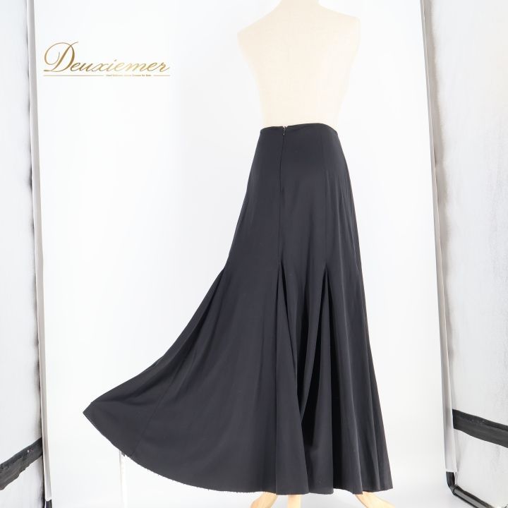 フラメンコ 衣装 ファルダ スカート 黒 無地 伸縮 レッスン 練習着