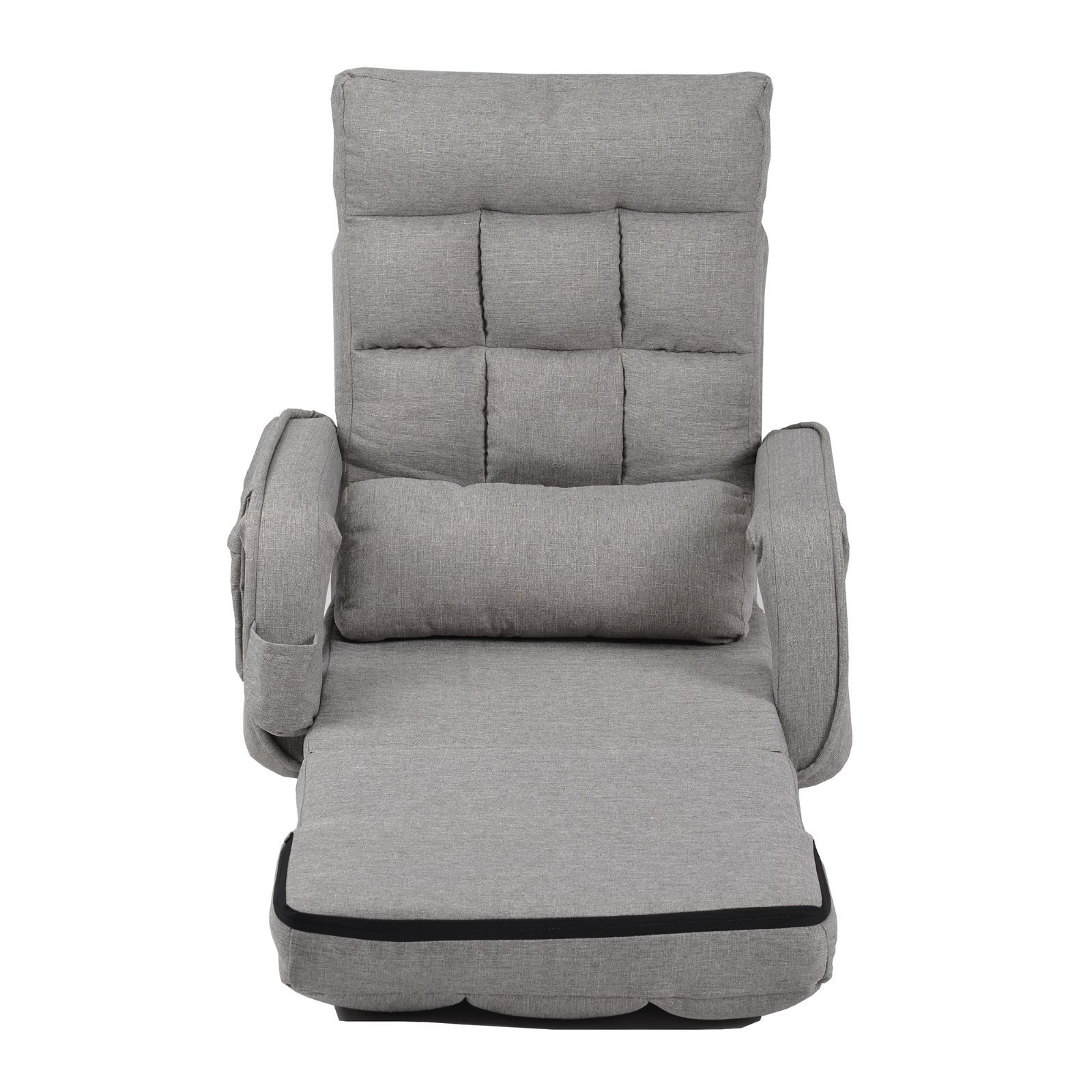 リクライニングチェア グレー ファブリック・新品未使用 座椅子 リクライニングチェア 14段階調節 ファブリック素材 おしゃれ