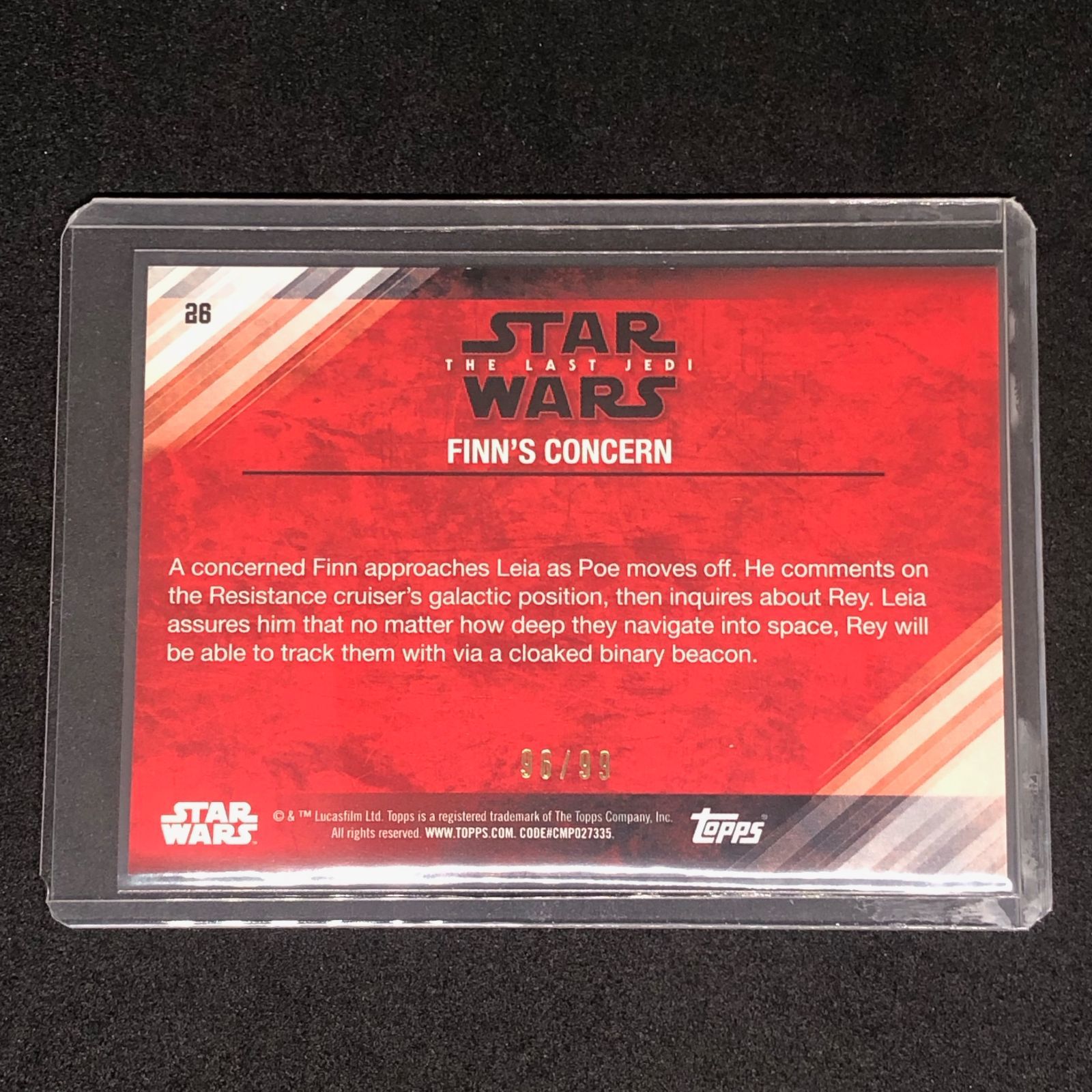 Finn's Concern 2018 Topps スターウォーズ 最後のジェダイ シリーズ2