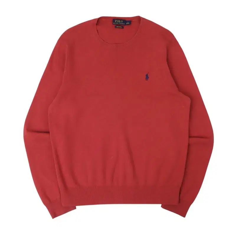 ポロ ラルフローレン レッド ピマコットン ニット