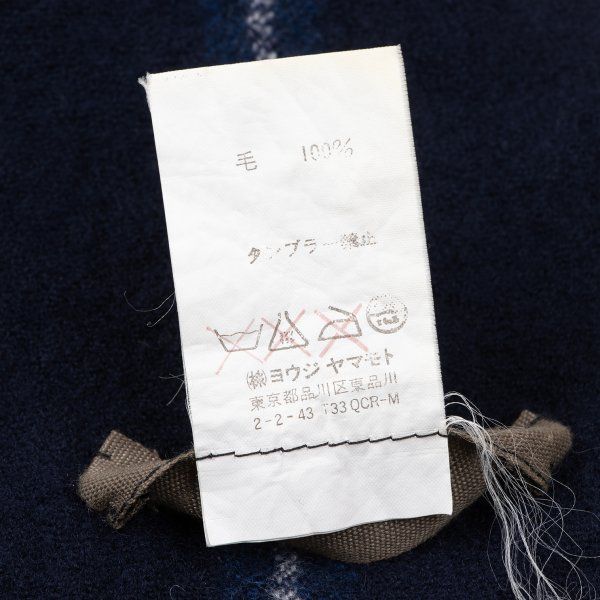 ワイズフォーメンY's for men ウールストライプ織りマフラー 紺 【公式