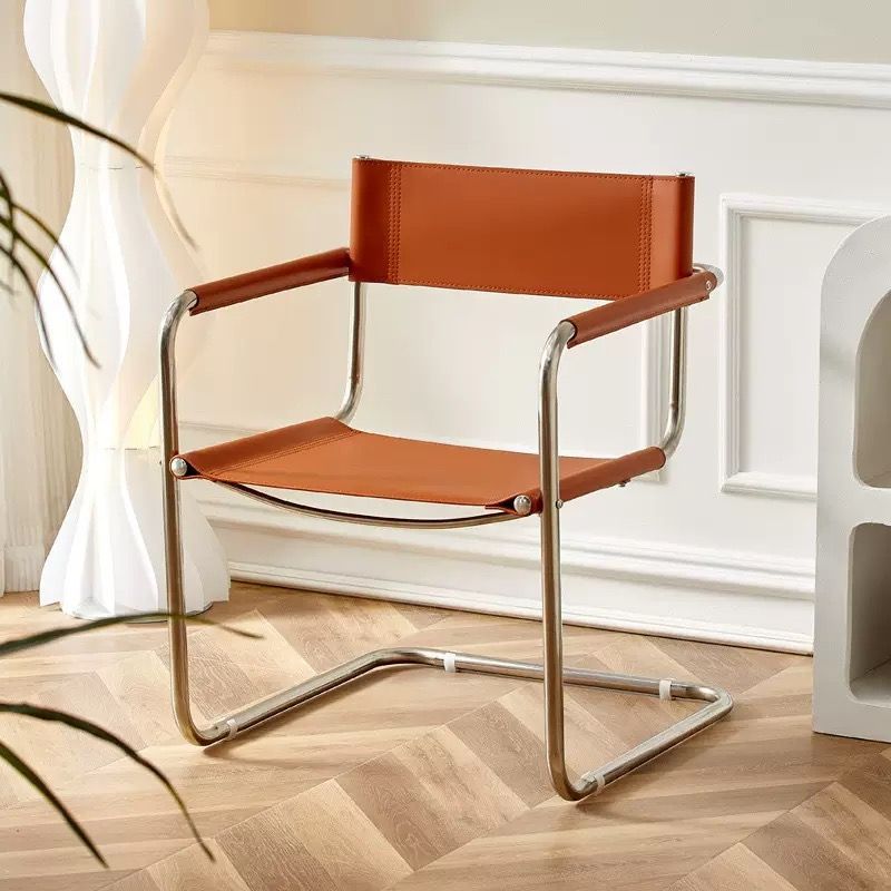 大好評 ダイニングチェア 北欧 フェイクレザー ステンレス パイプ 背もたれ椅子 チェア 一人掛け おしゃれ レトロ風 シンプル モダン デスクチェア ミティングチェア
