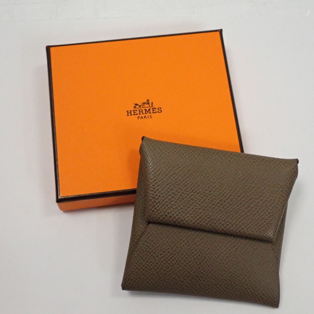 エルメス　HERMES バスティア　エトゥープ　D刻印　美品 Th1003571 エルメス バスティア ヴォーエプソン エトゥープ D刻印
