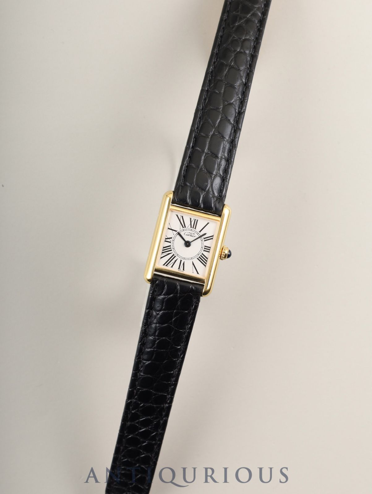 カルティエ マストタンク SM 5057001 クォーツ Cal 057 SV 925 革 Dバックル GP オパラン文字盤 箱 保証書 1995年 オーバーホール済み 仕上げ済み