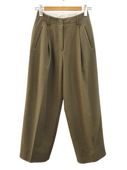 anuke Heather Tuck Pants アンヌーク ヘザー タックパンツ 36 ブラウン系 スラックス センタープレス ボトムス