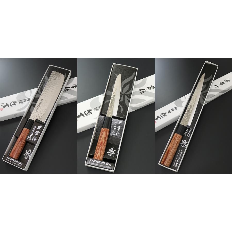包丁 日本製 KC 953 薄刃型 165 mm 954 ペティナイフ 120 955 筋引 210 mmセット 兼常作 ステン1 K 6 槌目磨き