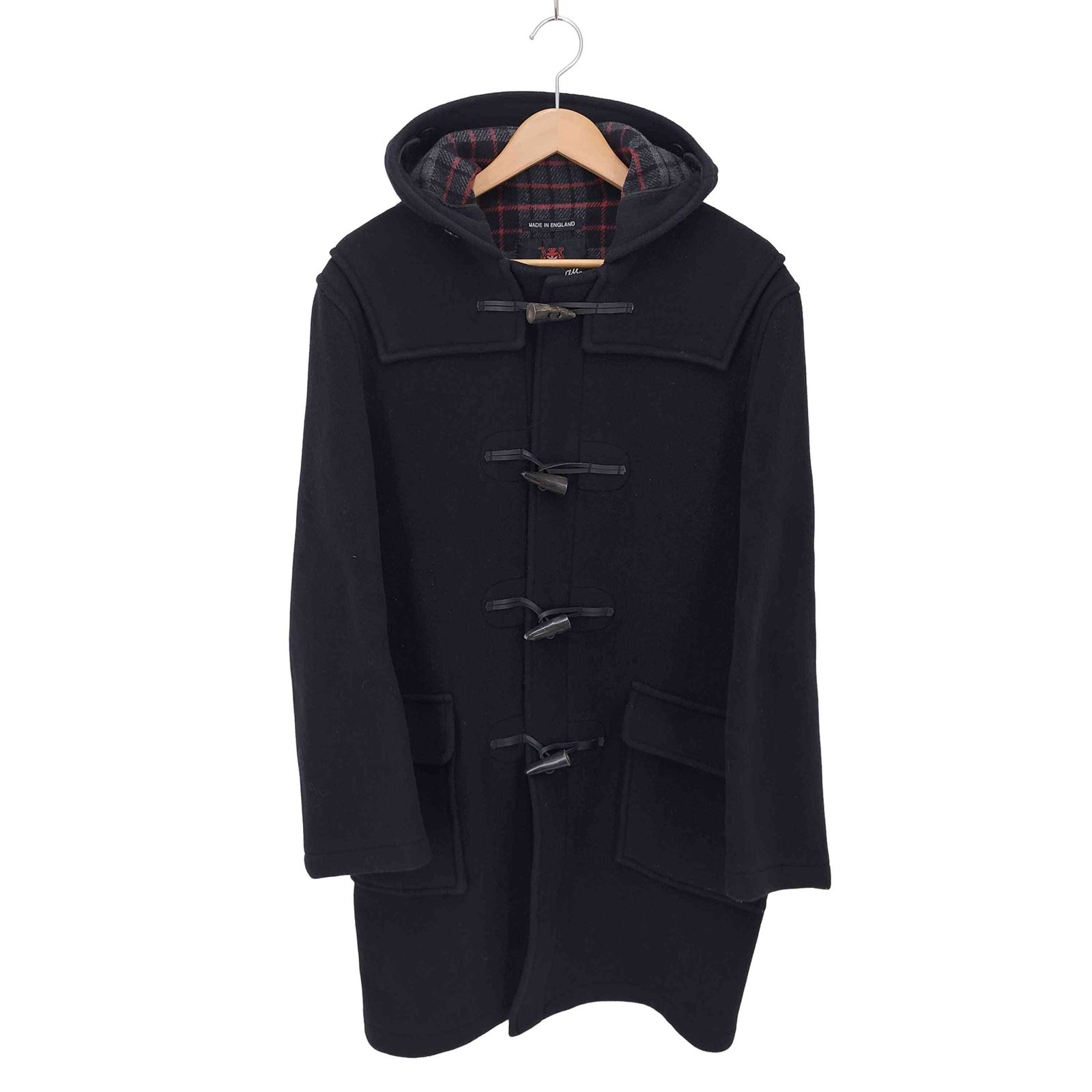 グローバーオール Gloverall イングランド製 メルトン ダッフルコート 裏地チェック柄 メンズ 表記無