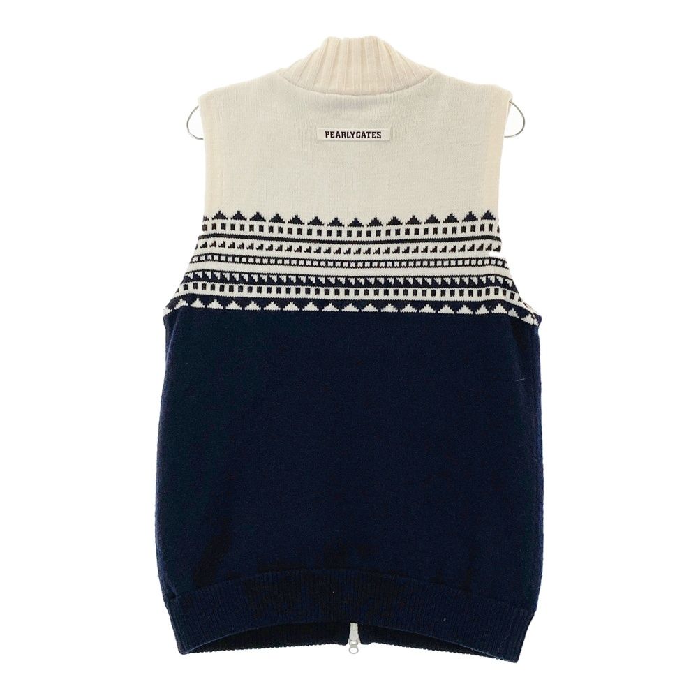 サイズ：4 PEARLY GATES パーリーゲイツ 中綿 ニット ジップベスト 総