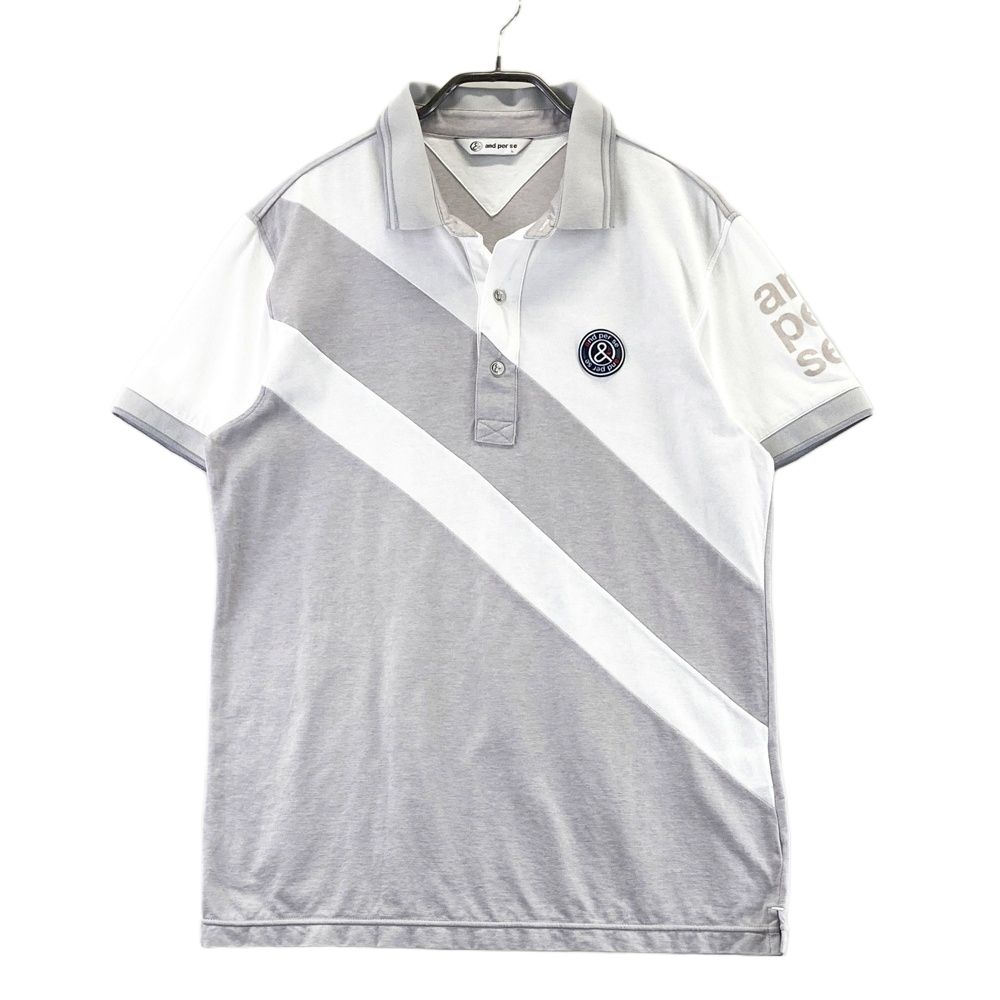 サイズ L AND PER SE アンパスィ 半袖ポロシャツ グレー系 ゴルフウェア メンズ ストスト