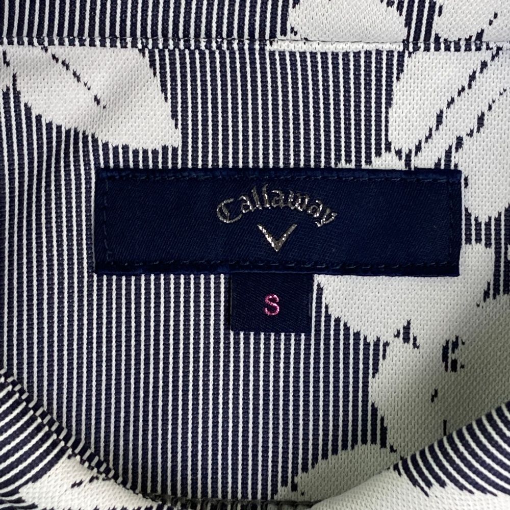 【新品未使用タグ付き】キャロウェイ]半袖 ワンピース　ストライプ柄　夏 サイズ：S CALLAWAY キャロウェイ 半袖 ポロワンピース 総柄