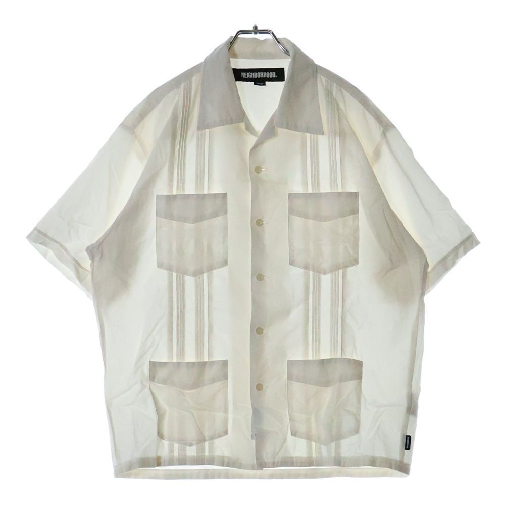 【ちか】25SS NEIGHBORHOOD ホワイト 半袖シャツ Sサイズ NEIGHBORHOOD (ネイバーフッド) 25SS GUAYABERA SHIRT SS 251AQNH