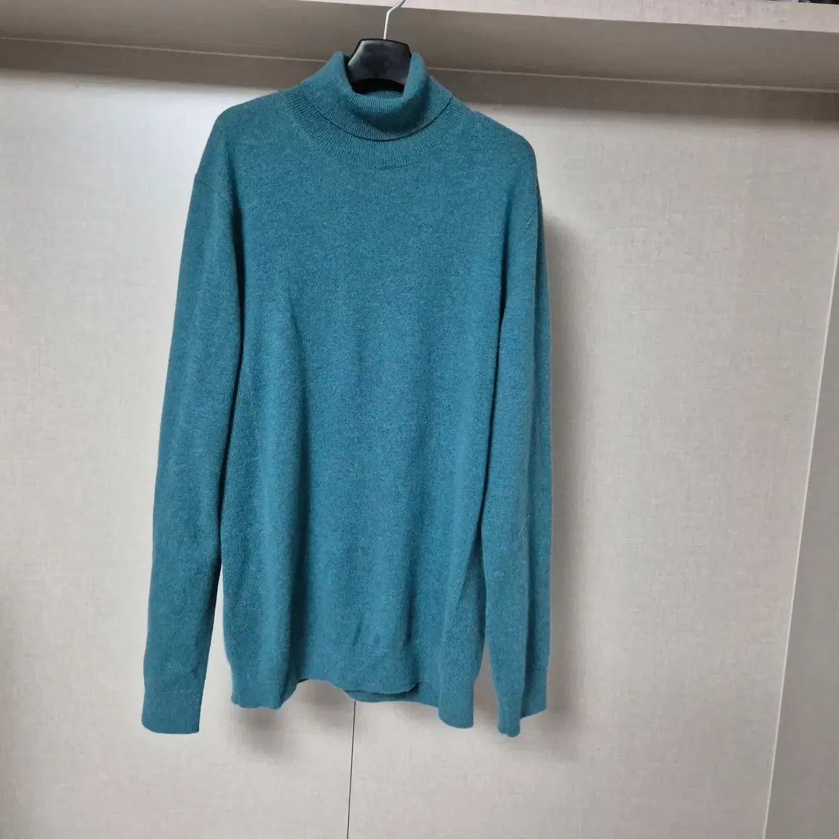 100 ビーンポール メン グリーン カシミア タートルネック ニット