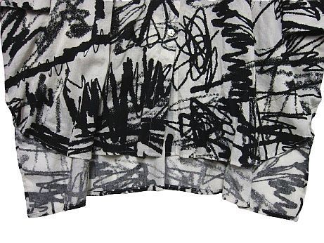 ◇【未使用】m_mefu 芽風 コットン アートプリント長袖シャツ  