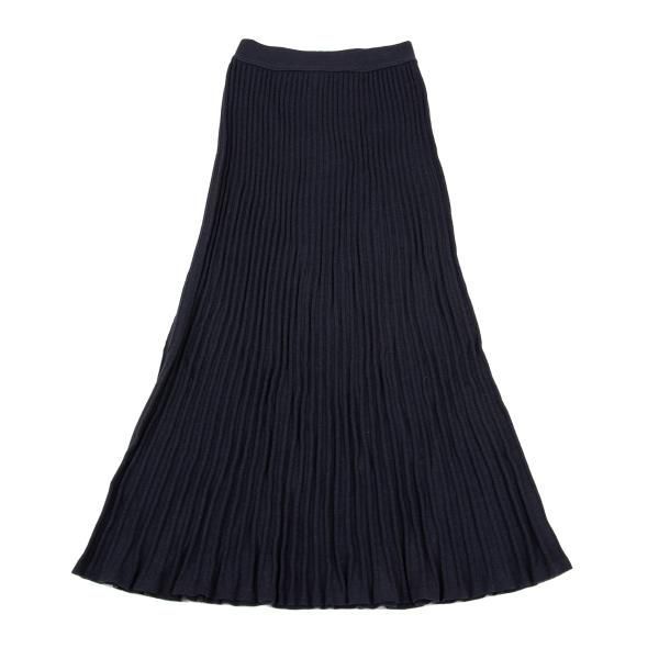 大阪 ソニアリキエルSONIA RYKIEL ウールリブニットロングスカート 紺42