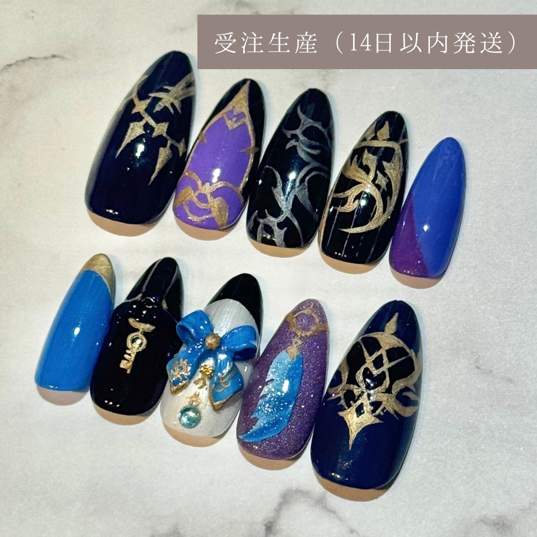 受注販売※14日以内発送※】ネイルチップ 概念ネイル 痛ネイル にじさん