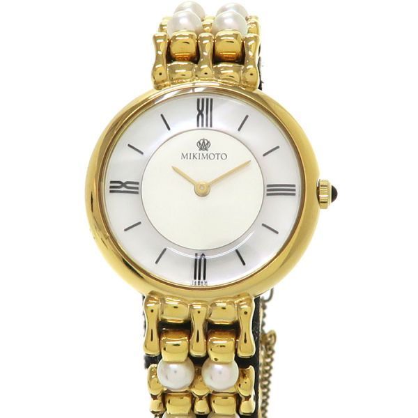ミキモト パールウォッチ 24 mm 2 P 20 0530 レディース 腕時計 Aランク