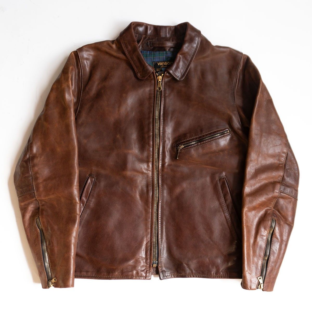 バンソン　シングルライダースジャケット　ENF ブラウン　ホースハイド 雰囲気抜群/ホースハイド】 VANSON 【ENF エンフィールド シングル