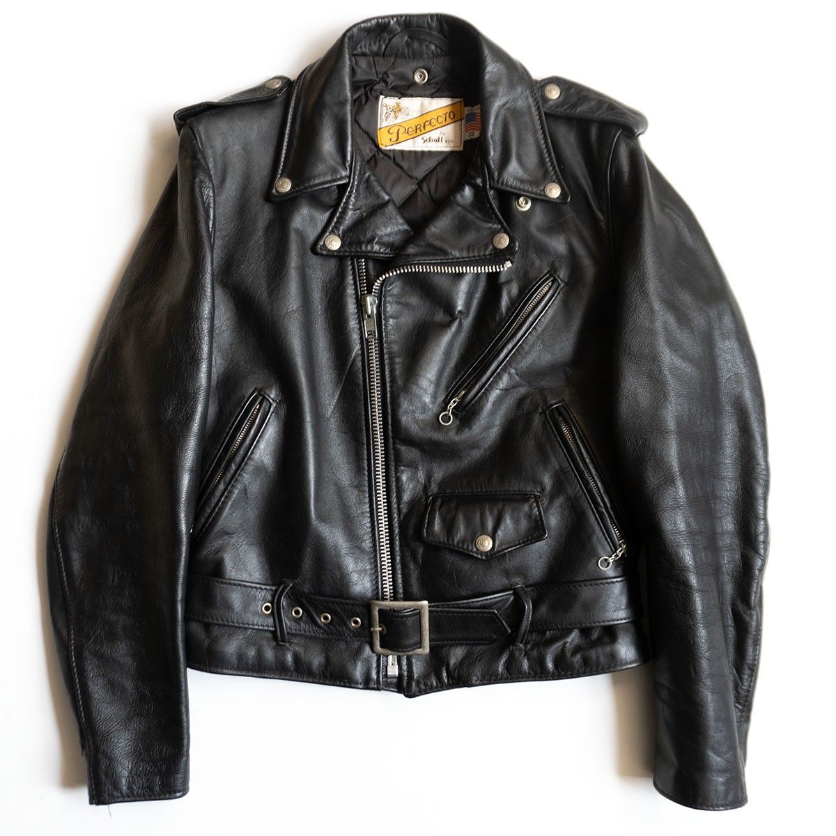 美品】SCHOTT【618/ダブルライダース ジャケット】36 レザー アメリカ