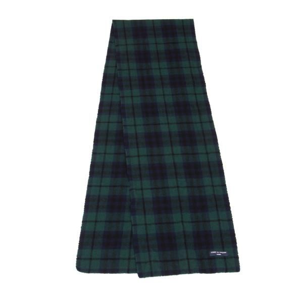 コムデギャルソン オムCOMME des GARCONS HOMME チェックマフラー 緑紺