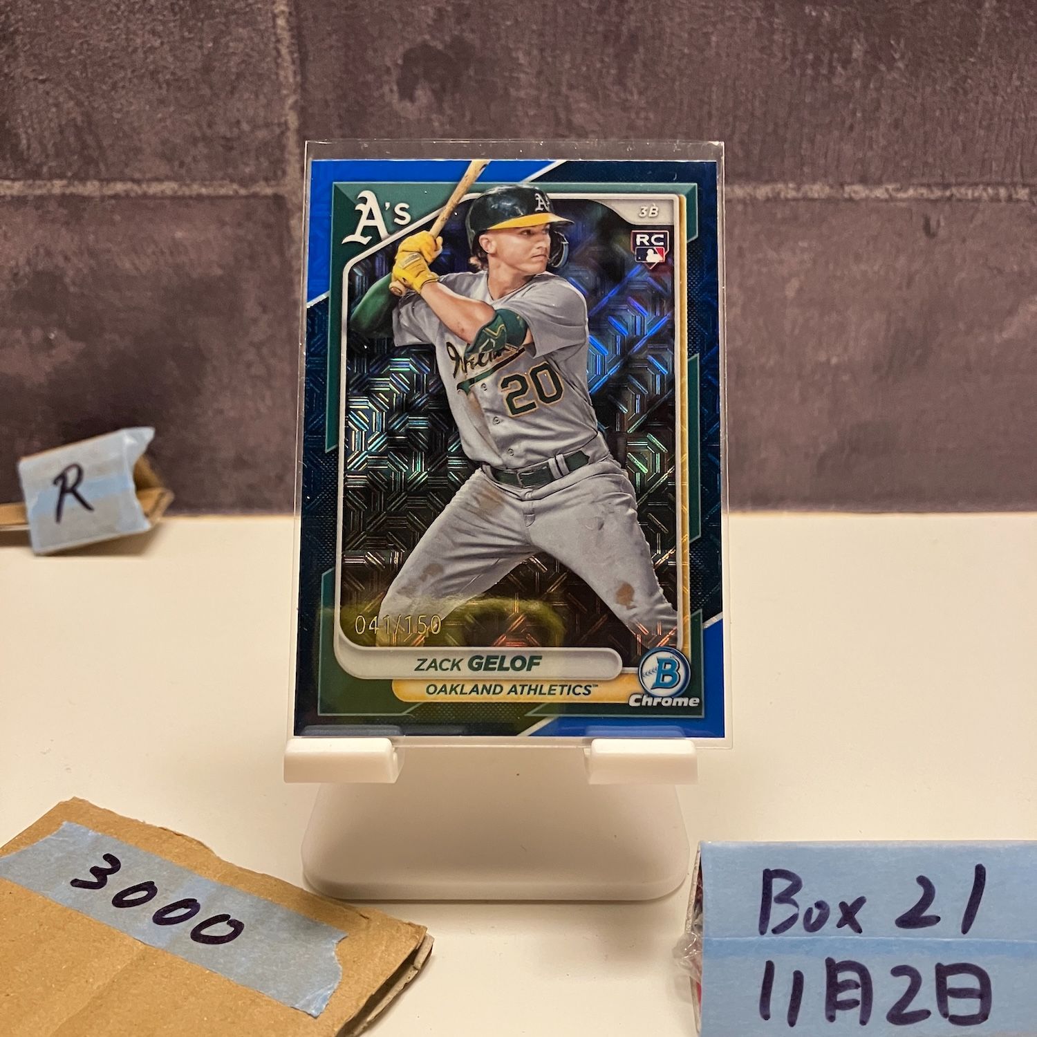 2024 Topps Bowman Chrome Zack Gelof 041/150 OAKLAND ATHLETICS RC