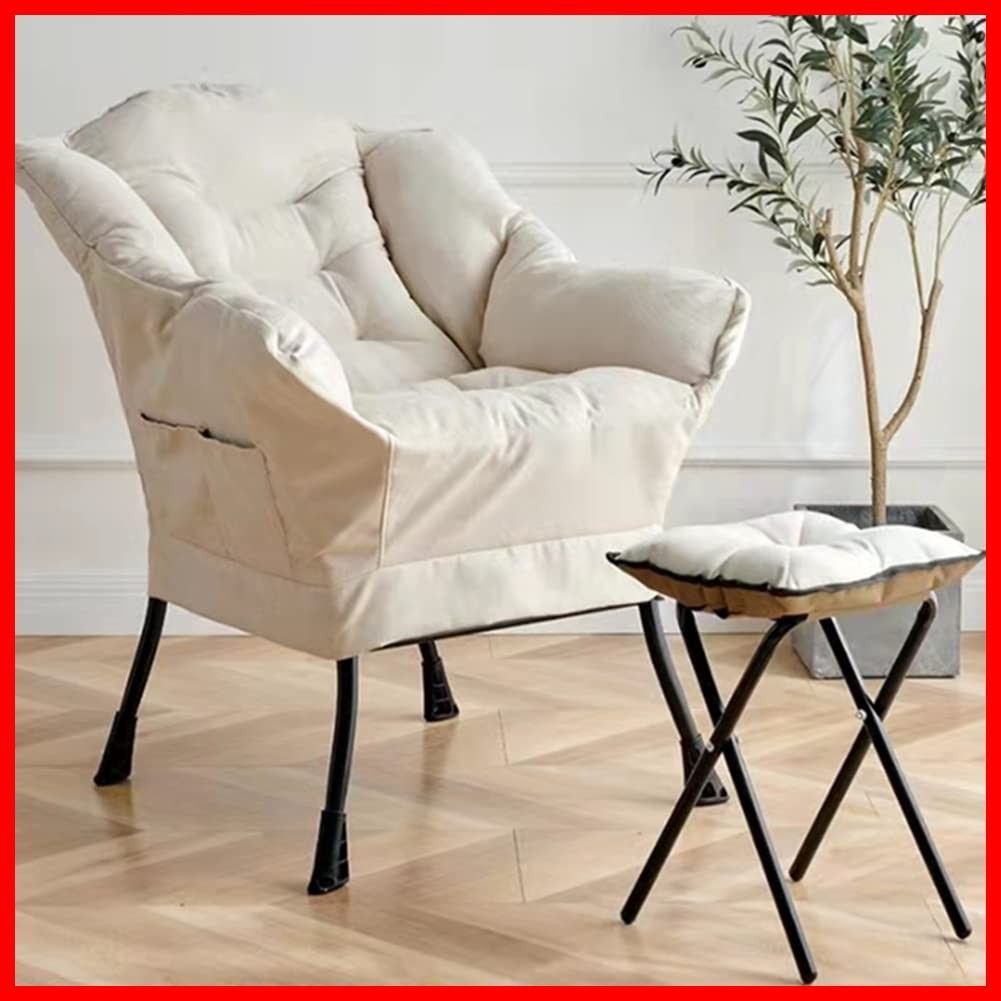 ソファー 1人掛け カウチ 一人用 一人掛けソファ リクライニング DINGHANGソファ オットマン付きソファ ホワイト