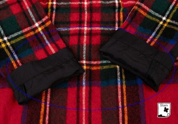 GARCONS ウール縮絨タータンチェック切替ワンピース