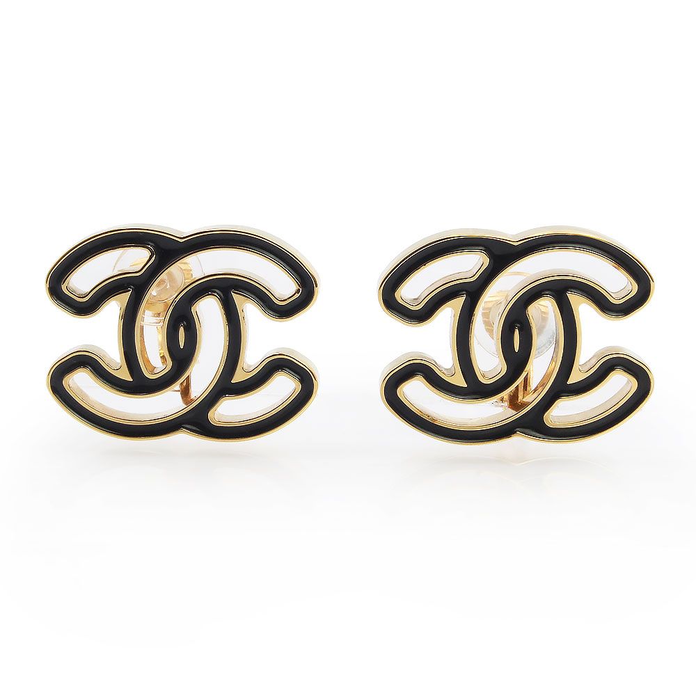 シャネル ココマーク イヤリング ゴールド ブラック ABE 103 CHANEL ♥ 展示品