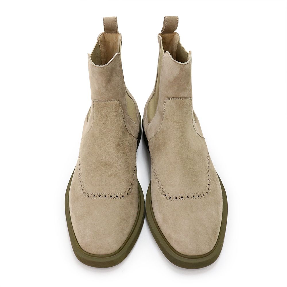  エルメス サイドゴアブーツ ショート 靴 43 28 cm スウェード ヴォーベロア レザー ベージュ HERMES ♥ 展示品 その他 ブーツ 革靴