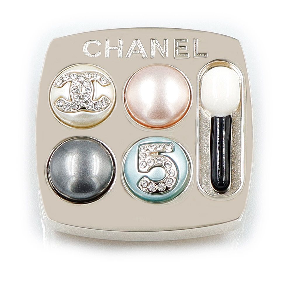 シャネル ココマーク パール メイクパレット レ キャトル オンブル ブローチ シャンパンゴールド ピンク ホワイト CHANEL ♥ 展示品