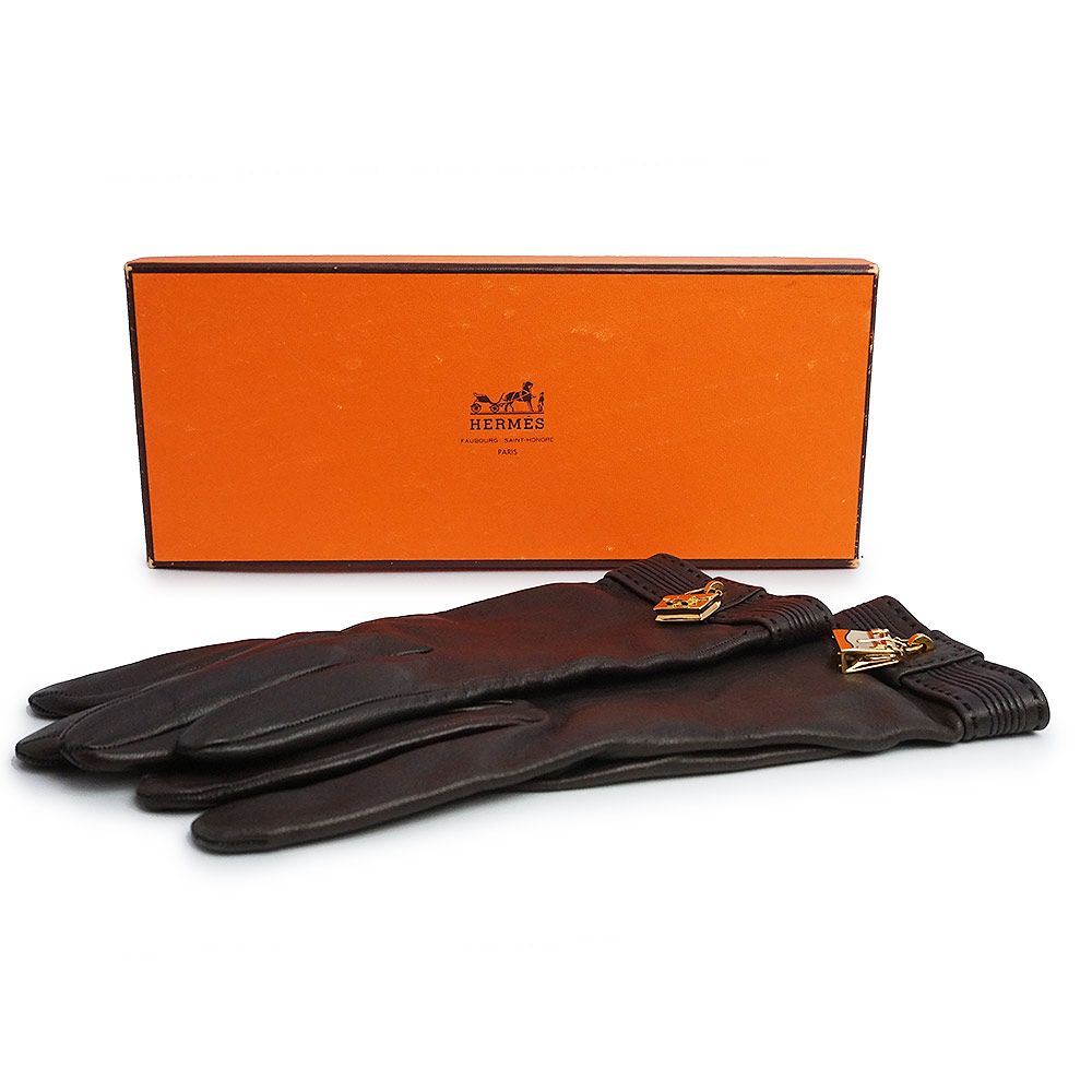 エルメス コンスタンス ケリー チャーム 手袋 グローブ ＃7 1/2