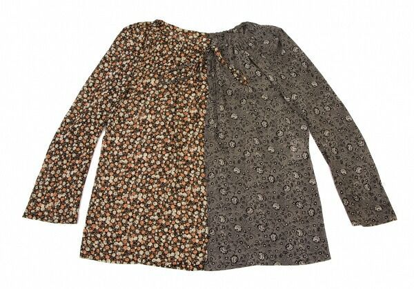 トリコ コムデギャルソンtricot COMME des GARCONS 柄切替ブラウス 黒
