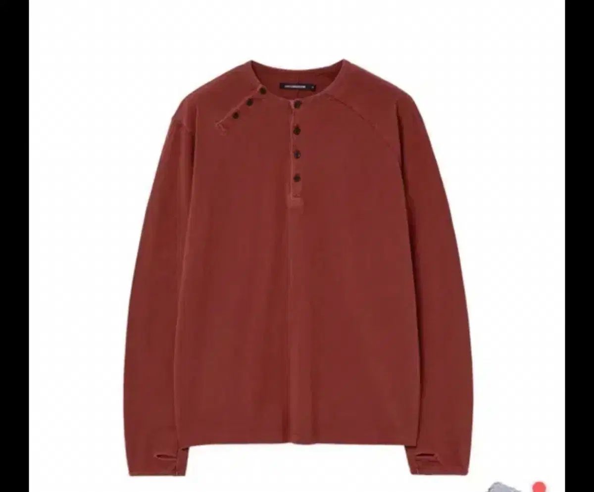 해칭ルーム ダブル ヘンリーネック レッド