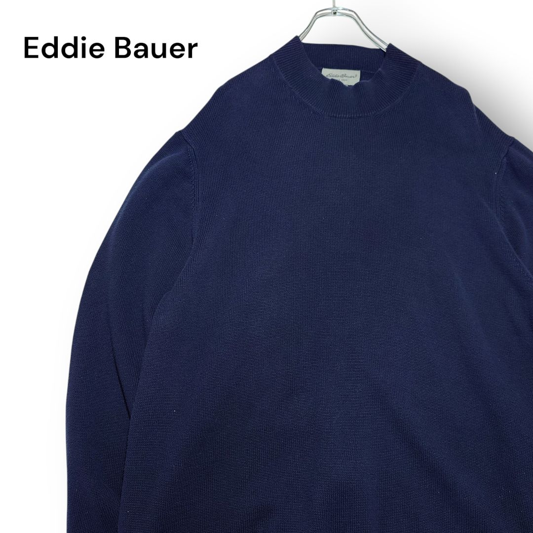 00s エディーバウアー コットンニット セーター ネイビー オーストラリア製 00s】Eddie Bauer エディーバウアー コットンニット モックネック